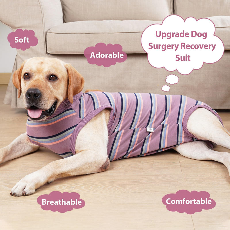 Coppthinktu Dog Recovery Suit Dog Surgery Recovery Suit Female, Dog Onesies Dog Surgical Recovery Suit for Small Medium Large Dogs, Pet Recovery Shirt Post Spay Abdominal Wounds (XX-Large) XX-Large Wine Red