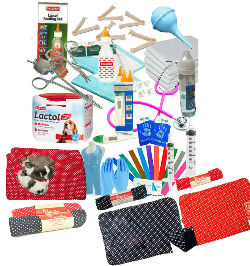 Deluxe Whelping Kit Aspirator, Lactol Puppy Milk & Bottle, Whelping Guides, Clamps etc Full Kit & Lapmat 792-1 - PawsPlanet Australia