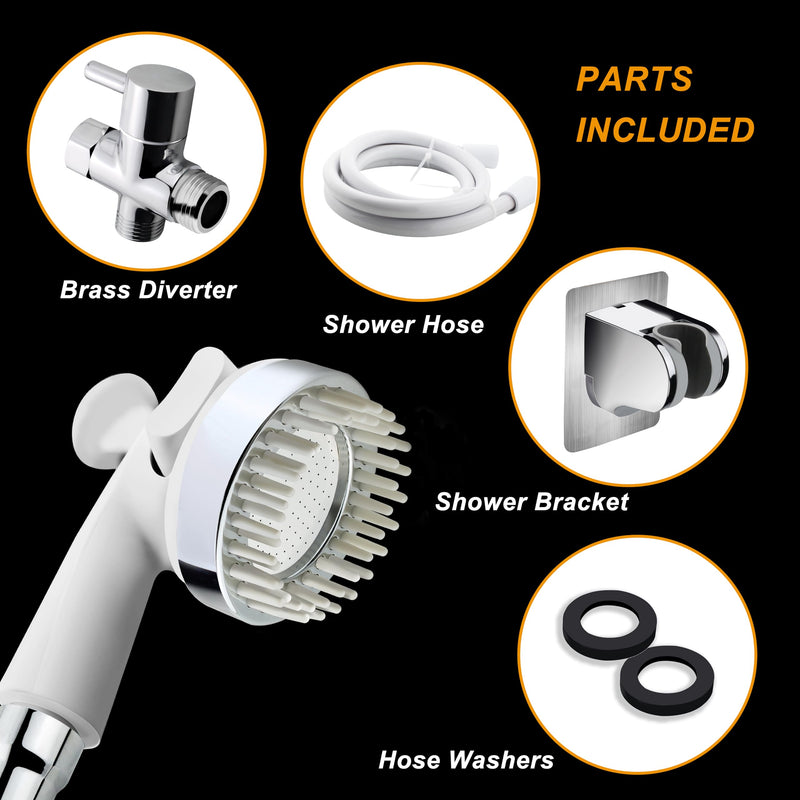 YOO.MEE Pet Shower Attachment for Bath Tub, Grooming Teeth Shower for Gog Washing and Pet Showering, Hair Rinse, Tub and floor Cleaning, W/Brass Diverter, W/ 59'' Hose - PawsPlanet Australia