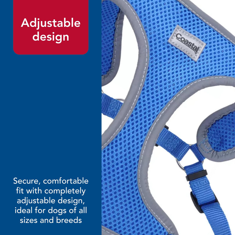 Coastal Pet Comfort Soft Reflective Wrap Adjustable Dog Harness - No-Pull Dog Harness for Small & Large Dogs - Blue Lagoon - 5/8" x 16"–19" 5/8" x 16"–19" (Pack of 1) - PawsPlanet Australia