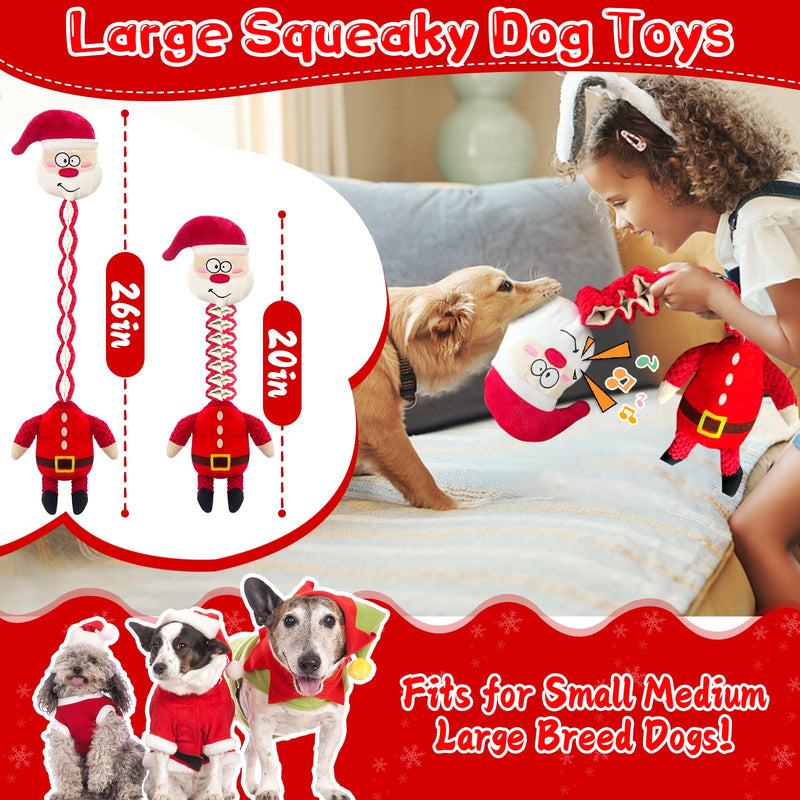 Christmas Large Interactive Dog Toys: Squeaky Plush Stuffed Dog Toys for Large Dogs - Big Chew Santa Dog Toys for Puppy Small Medium Large Breeds - PawsPlanet Australia