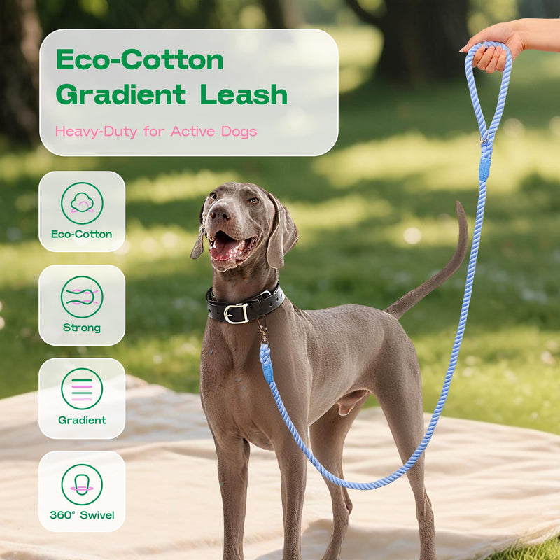 Natural Cotton Dog Leash, 6 FT Heavy Duty Rope Leash with Comfortable Handle, Durable Dog Lead for Walking and Training-Sky Breeze Sky Breeze - PawsPlanet Australia