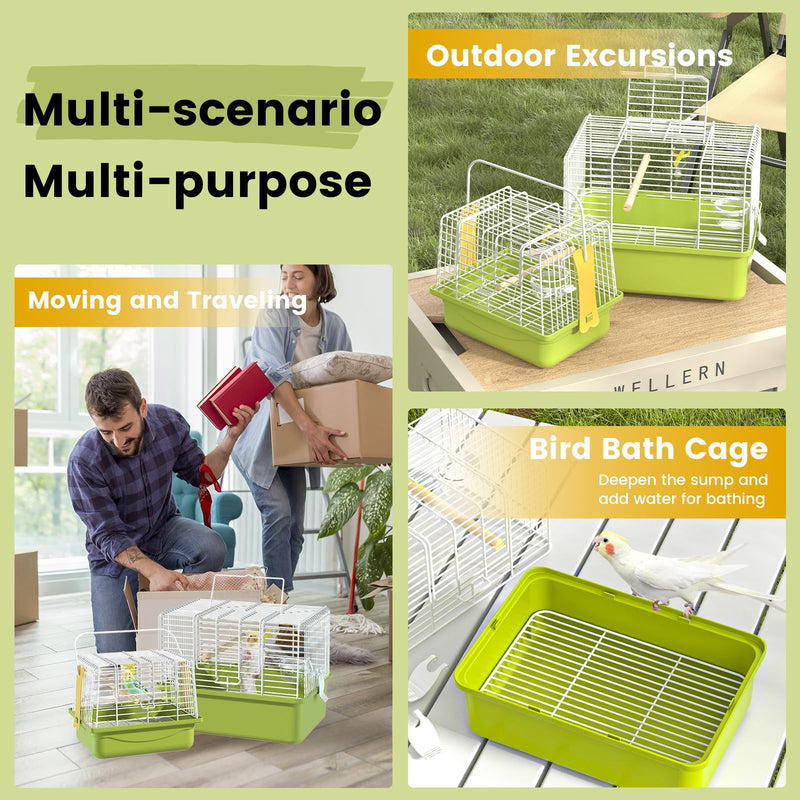 BAGHBPM Small Bird cage,Travel Cage for Birds and Small Animals, Parakeet cage,Bird Carrier Travel cage,Bird Travel cage, jaulas para pájaros,Green,(Size:S,M,L) (M) M - PawsPlanet Australia