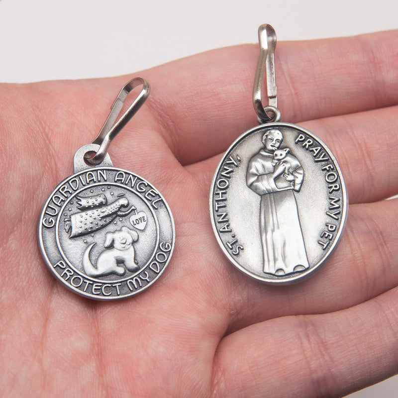 Pet Tags Engraved 2 Packs St Francis of Assisi Cats dogs Medal Pendant Collar Charm Protect My Pet - PawsPlanet Australia