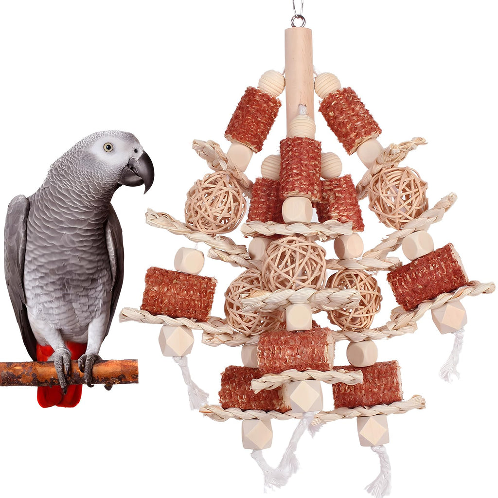 Bird toys, natural corn stick parrot toys hanging in bird cages