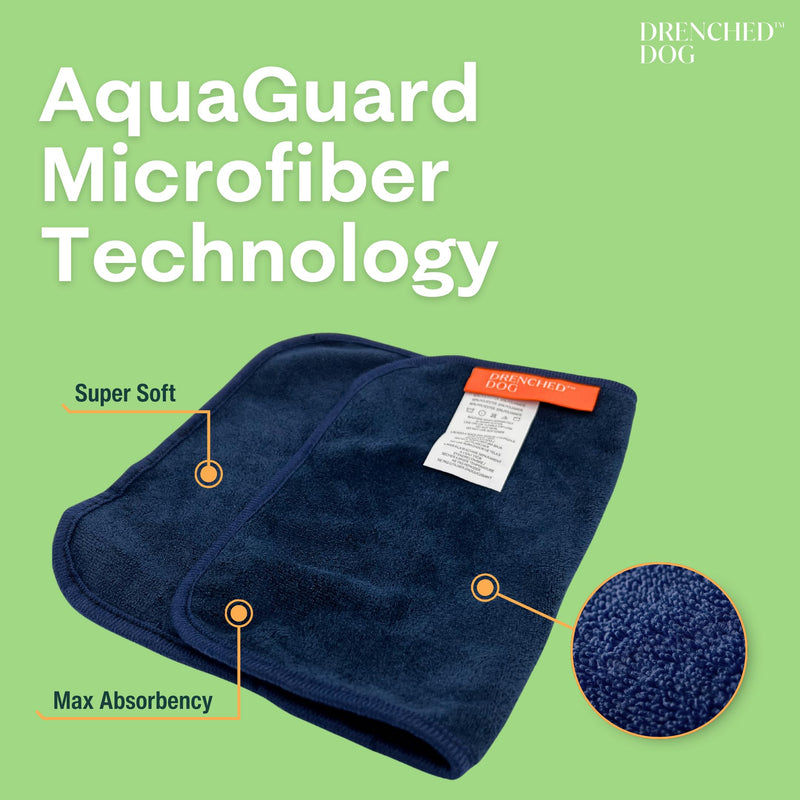 Pet Towel for Drying Dogs Face and Mouth – Ultra-Soft Microfiber, Super Absorbent, Quick Dry and Machine Washable, Must Have for Pets Drool, Spill, Dirt, Eye – Hand Size, Blue, 7.8x12.5in - PawsPlanet Australia