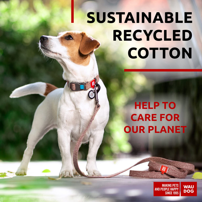 Recycled Cotton Dog Leash Eco-Friendly Alternative to Nylon for Small Medium and Large Dogs - Reflective Strong Dog Leashes for Large Breeds - Puppy Leash Brown 3/5" - 6 Ft - PawsPlanet Australia