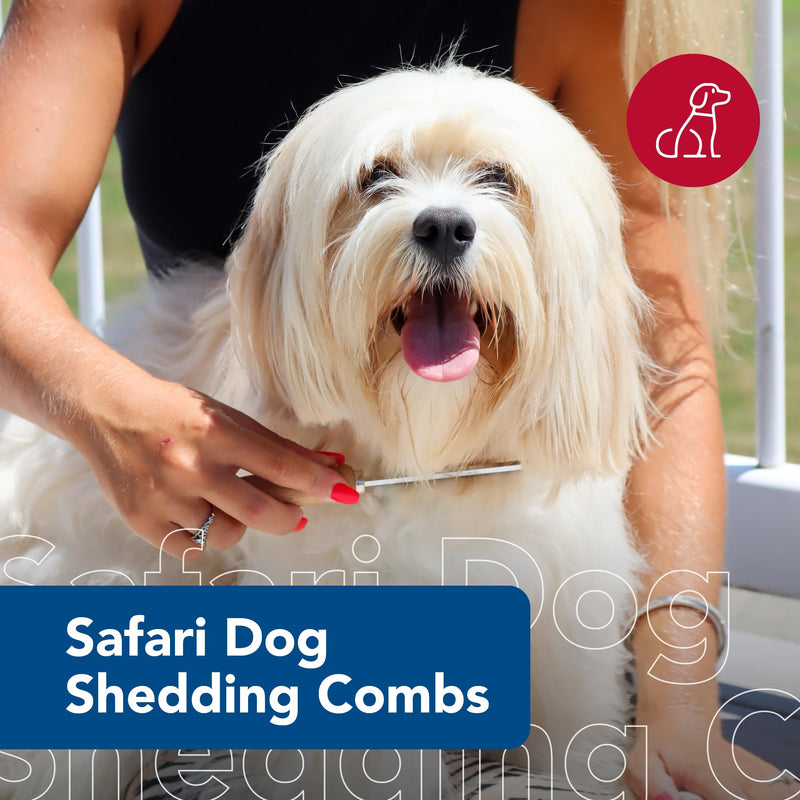 Coastal Pet Safari Dog Shedding Combs - Dog Shedding Brush for Dogs with Short and Long Hair - Different Sized Teeth for Undercoat Rake - 7" x 1" - PawsPlanet Australia
