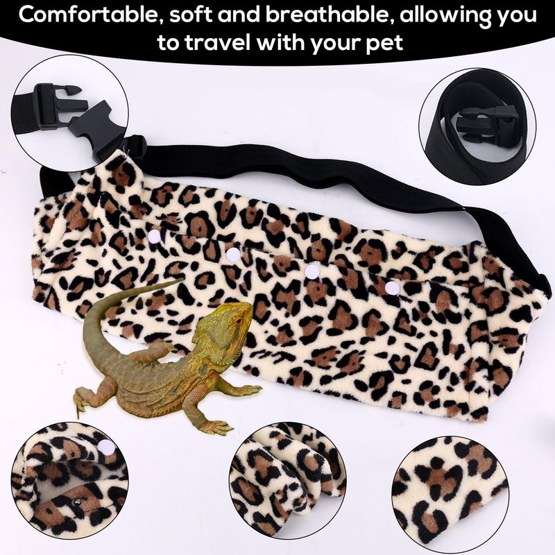 Bearded Dragon Backpack and Leash with Wings, Leather Adjustable Lizard Leash Reptile Carrier Harness Pet Reptile Backpack with Wing Accessories for Outdoor Walking Travel Rest - PawsPlanet Australia