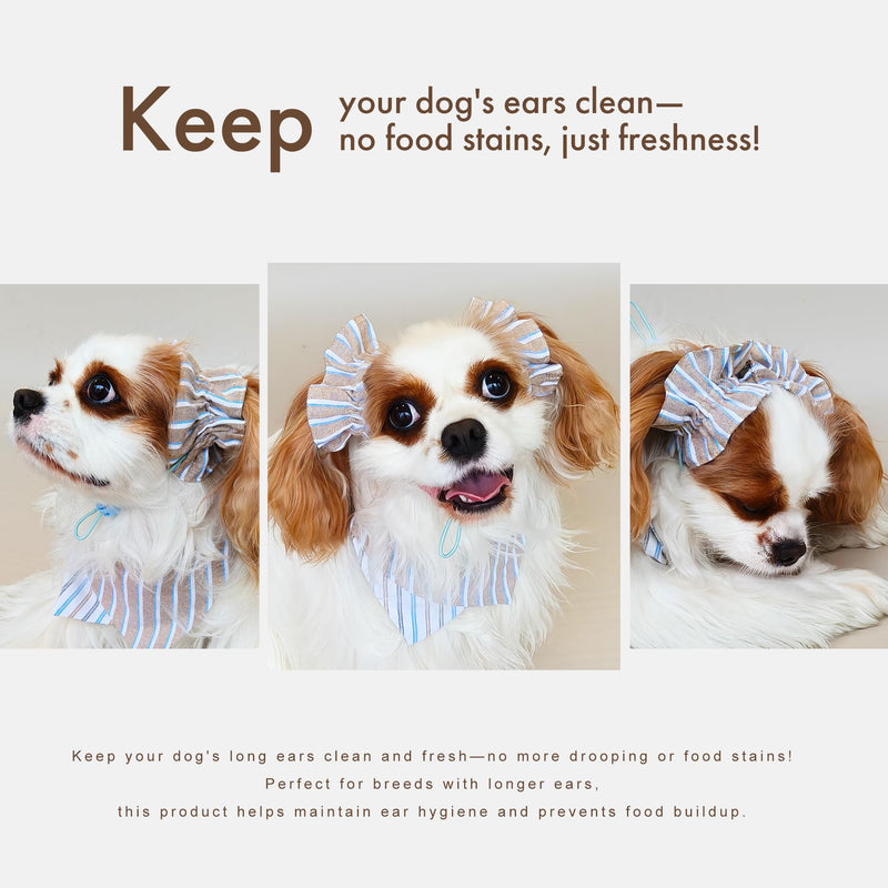 Soft Cotton Dog Headband for Cocker Spaniel, Cavalier, Springer - Adjustable Bow Pet Hair Accessory (Dog Bow Brown Stripes) - PawsPlanet Australia