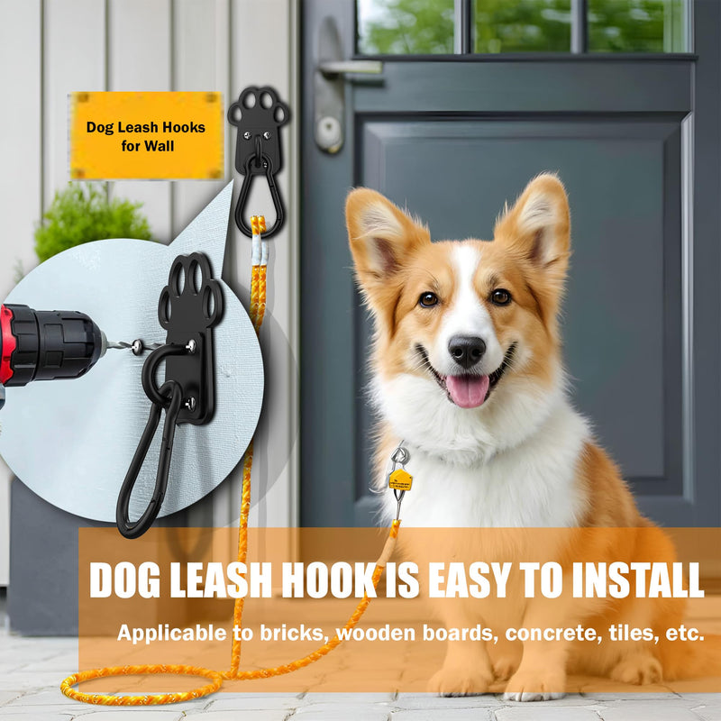 XIAOXINGYUN Heavy-Duty Indoor and Outdoor Dog Leash Holder for Wall – Automatic Closing Dog Leash Hook, Secure and Escape-Proof Hook for Lead Management, Easy to Install for Home & Business - PawsPlanet Australia