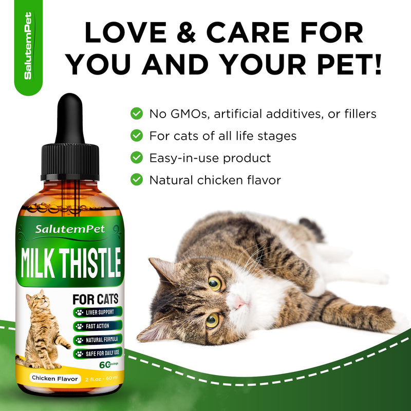 Milk Thistle for Cats | Cat UTI | Liver Support for Cats | Cat Milk Thistle | Feline UTI | Cat Cough | Milk Thistle Cats | Cat Urinary Tract | 2 Oz - PawsPlanet Australia