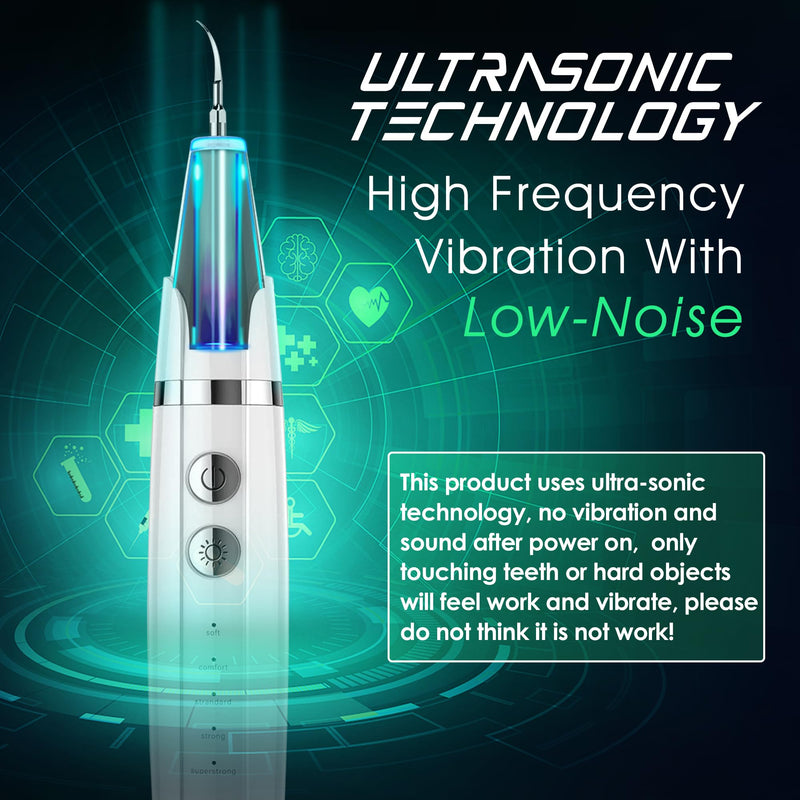 Plaque Remover for Teeth - Pet Ultrasonic Toothbrush Cleaner - Teeth Cleaning Kit for Tartar and Stains - Suitable for Dogs and Cats (White) White - PawsPlanet Australia