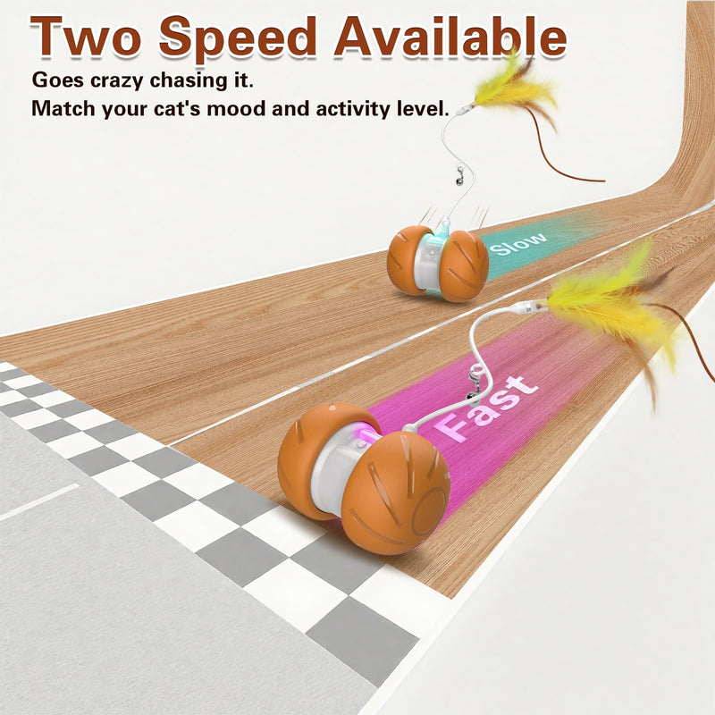 Cat Toys for Bored Indoor Adult Cats,Interactive Flying Feather Teaser,Automatic Moving Robot Cat Toy,Touch Activated Kitten Toy,Rechargeable Cat Enrichment Exercise Toys - PawsPlanet Australia