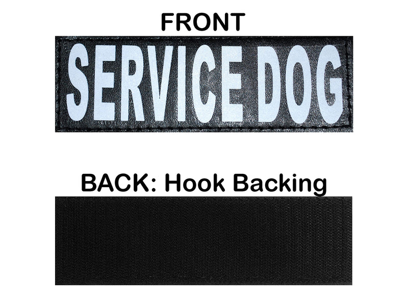 Doggie Stylz Set of 2 Reflective Service Dog Removable Patches with Hook Backing for Working Dog Harnesses & Vests. Durable and Interchangeable - (Medium 4" X 1.5") Medium 4" x 1.5" - PawsPlanet Australia
