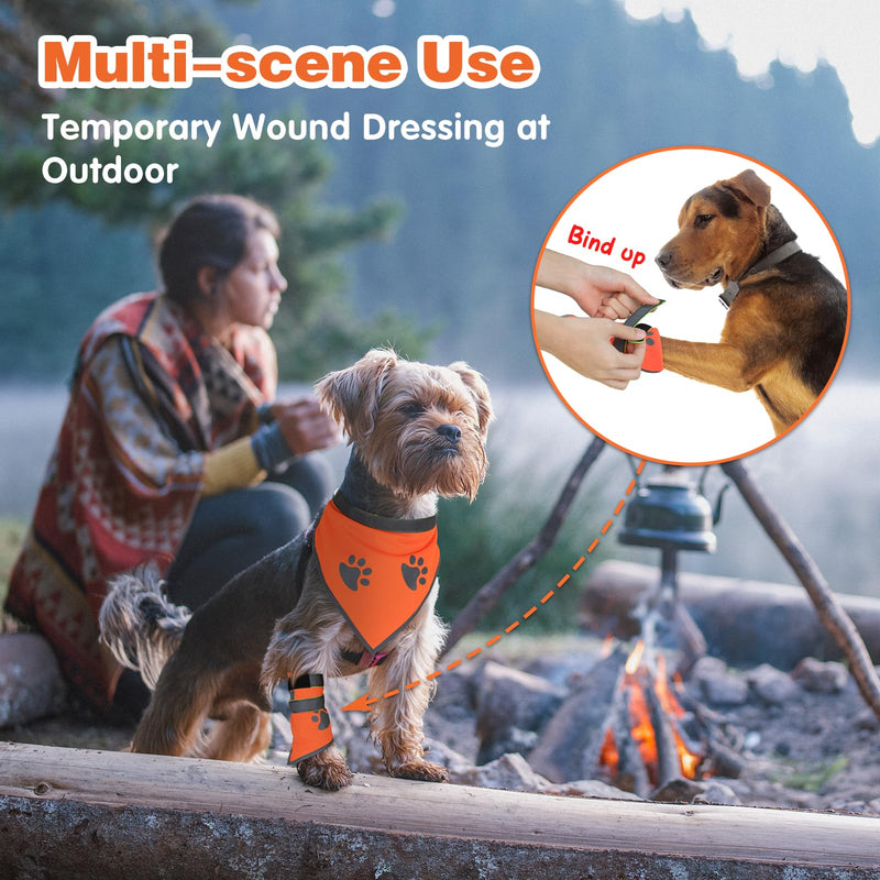 1 PCS Blaze Orange Dog Bandana- Hi-Vis Safety Vest for Hunting, Camping & Off-Leash Exploration | Reflective Dog Collar Gear X-Large Orange-1PC - PawsPlanet Australia