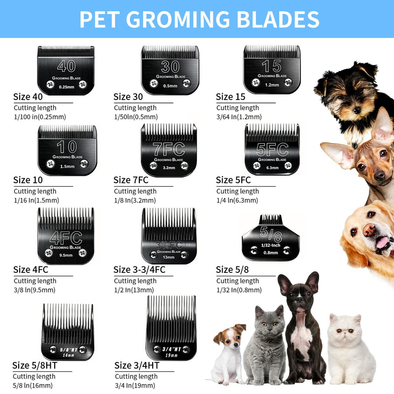 3 Pcs Size 30# Detachable Dog Grooming Blades, Compatible with Andis, Oster A5, Wahl KM10 Series Clippers, Cut Length 0.5mm, Black (30# 0.5mm, 3Pcs) 30# 0.5mm, 3 Pcs
