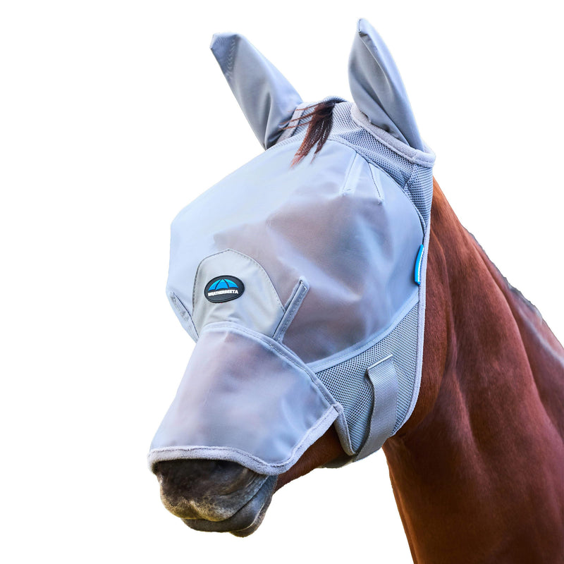 WeatherBeeta ComFiTec Fine Mesh Fly Mask with Ears & Nose, Grey, Large L