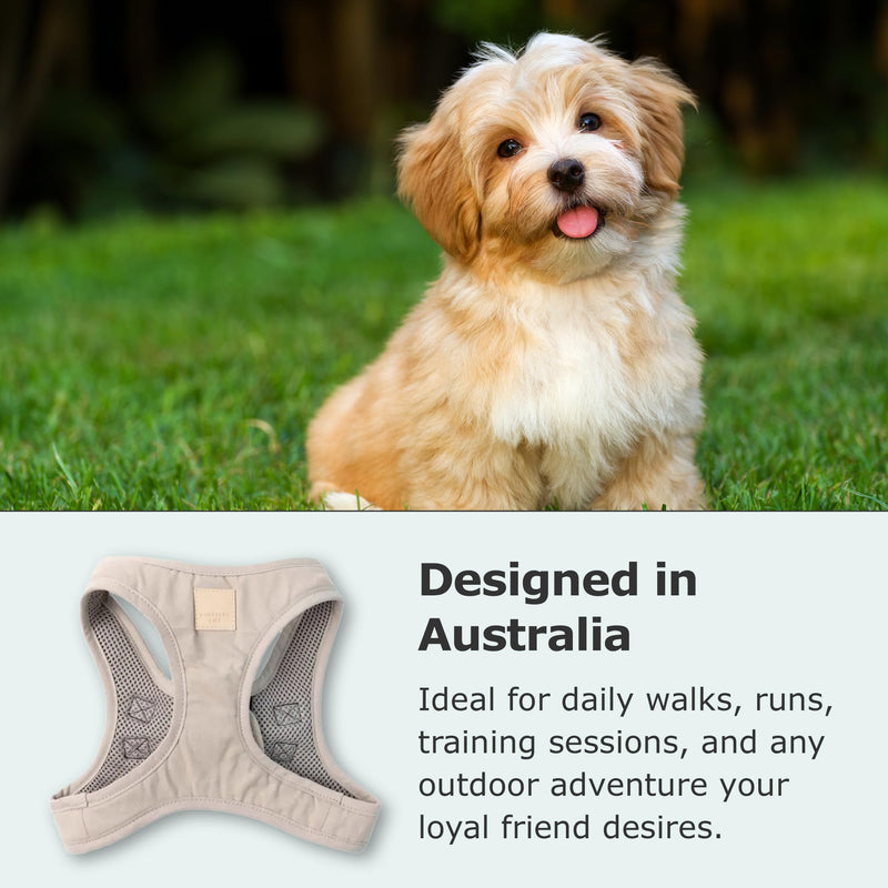 FuzzYard Life Step in Dog Harness | Size XL | Stylish Premium Cotton Design in Sandstone Perfect for Everyday Walks Extra Large - PawsPlanet Australia