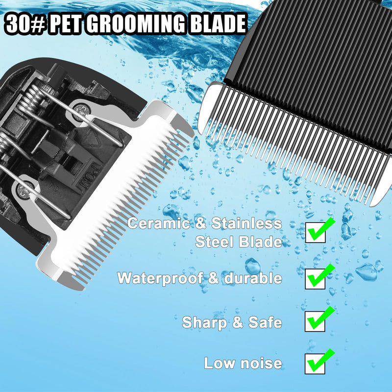 2 Pack Dog Grooming Replacement Blades Compatible with ONEISALL Dog Low Noise Dog Clipper & Dog Hair Vacuum Clipper,Made of Stainless Steel Pet Clipper Blade (Size 30 1/50"(0.5mm)) Size 30 1/50"(0.5mm) - PawsPlanet Australia