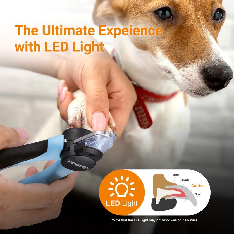 Dog Nail Clipper with Light, Illuminates Nail Clipper Kit or Bloodline for Safe, Easy Trimmers, Extra Sharp for Thick Nails, Quick Sensor, Avoid Over Cutting Toenail, for Cats & Dogs Light Blue - PawsPlanet Australia