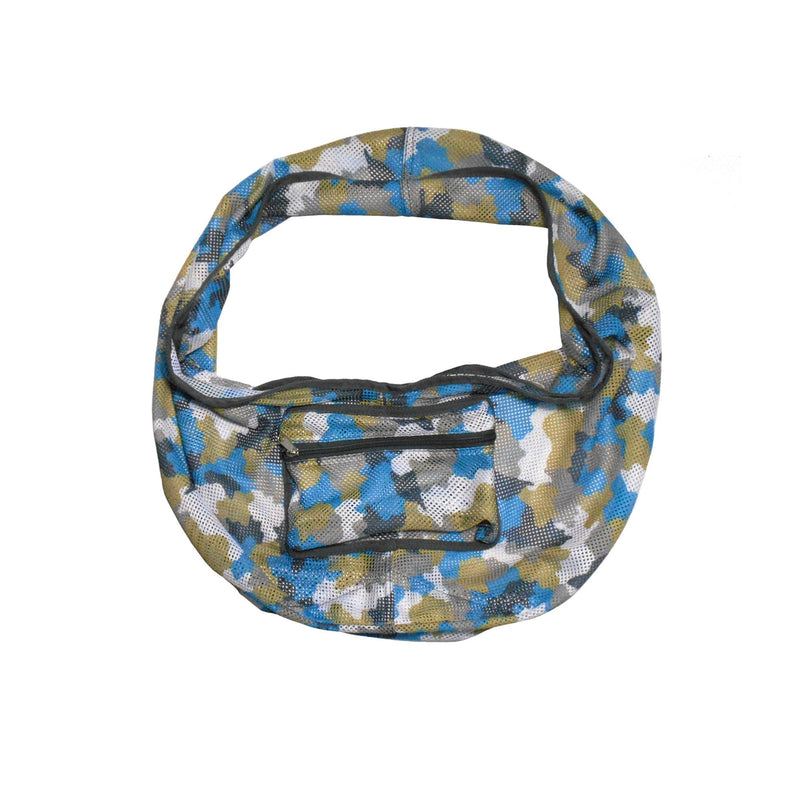 Foldable Mesh Dog Cat Carrier Sling Bag Small Size -Ideal for Pets Below 5kgs /11 lbs, Camouflage - Camouflage Blue - PawsPlanet Australia