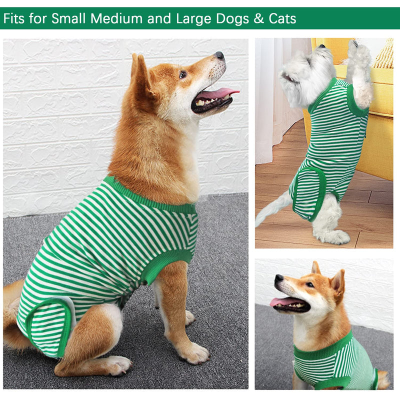 Dog Recovery Suit, After Surgery Wear for Pets Male Female, Professional Dog Onesie for Surgery for Abdominal Wounds Recovery Shirt, Substitute E-Collar & Cone Medium Green