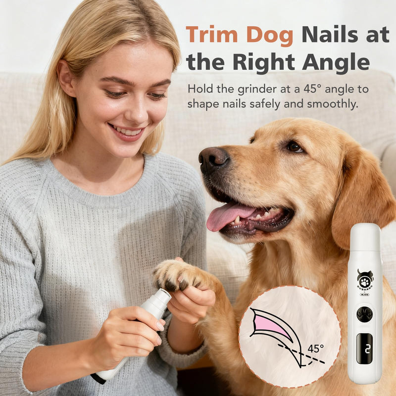 LINFOX 2-Pack Dog Nail Grinder, 3-Speed Low Vibration Quiet Electric Pet Nail Trimmer with Digital Display, Rechargeable USB-C Cat & Dog Nail File for Small Medium Large Pets - PawsPlanet Australia
