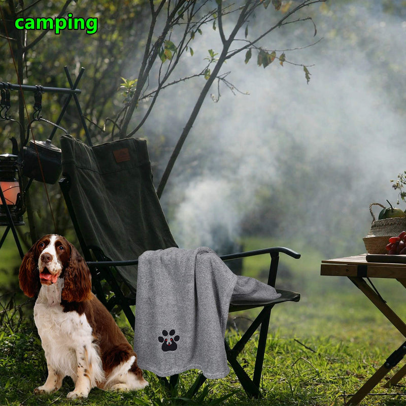 Dog Towels for Drying Dogs - Pack of 2 - Super Absorbent Soft Microfiber Pet Bath Grooming Towel for Dogs and Cats & Other Pets (M-36" * 28", Grey and Brown) M-36" * 28" - PawsPlanet Australia