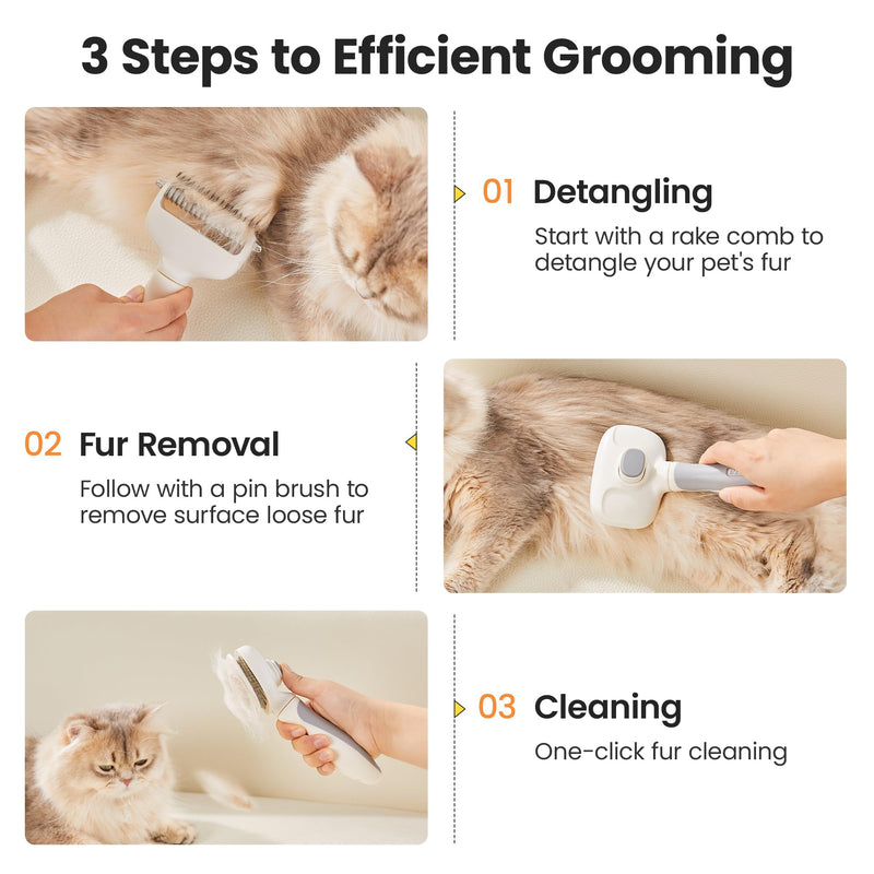 Potaroma 3 in 1 Dog Cat Grooming Set, Double-Sided Deshedding - Dematting Undercoat Rake and Pin Brush, Shedding Brush Pet Hair Deshedder, Green White - PawsPlanet Australia