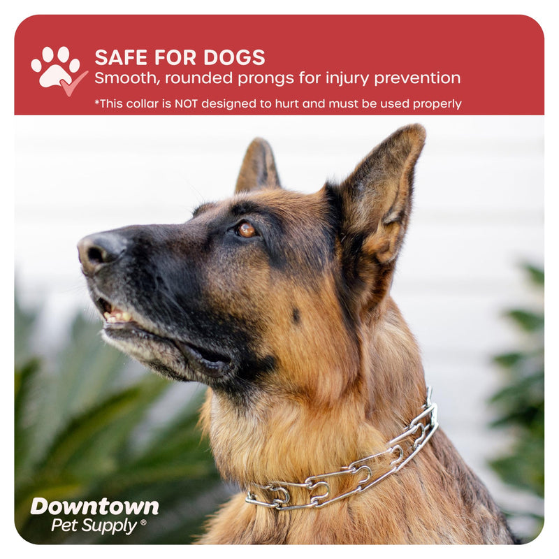 Downtown Pet Supply Chrome Plated/Nylon Prong Collar for Dogs, Small - Adjustable, No-Choke and No Pull Dog Collar with Removable Links - Pinch Collar for Dogs Under 20 lbs and 14" Neck Width Small (Pack of 1) Nylon - PawsPlanet Australia