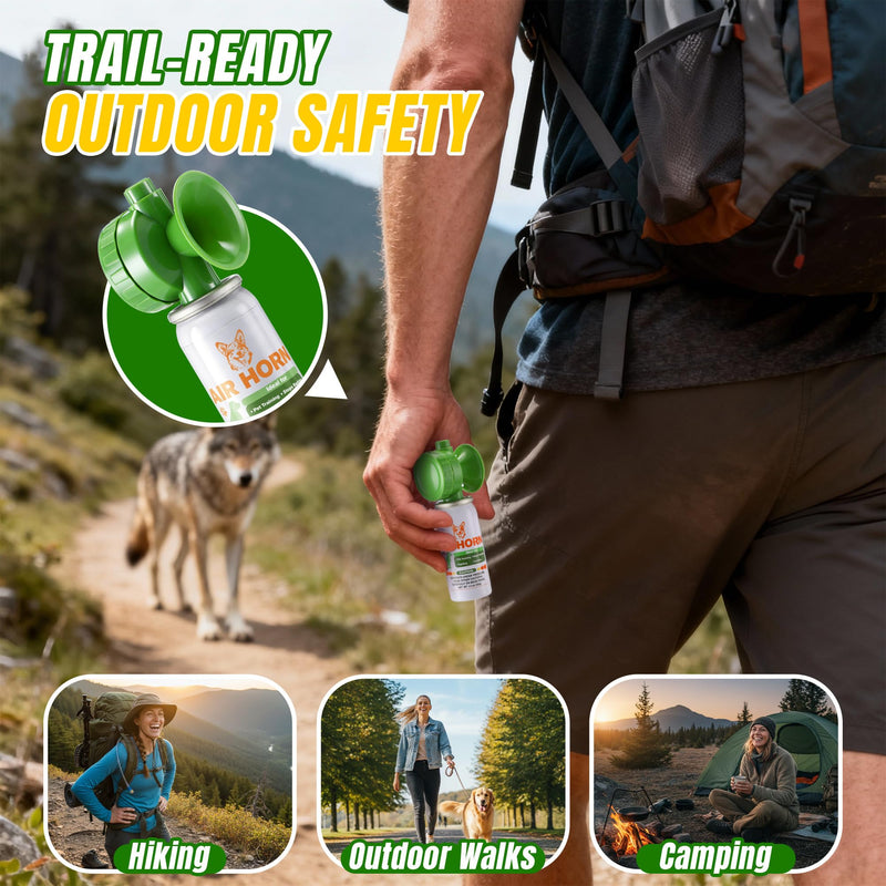 Air Horn with Holster, 1.4 oz 120 dB Loud Pet Trainer to Stop Dog Attacking Barking Fighting Jumping, Coyotes Air Horn for Safety, Protect Yourself & Pet While Walking, Green(2 Pack) 2