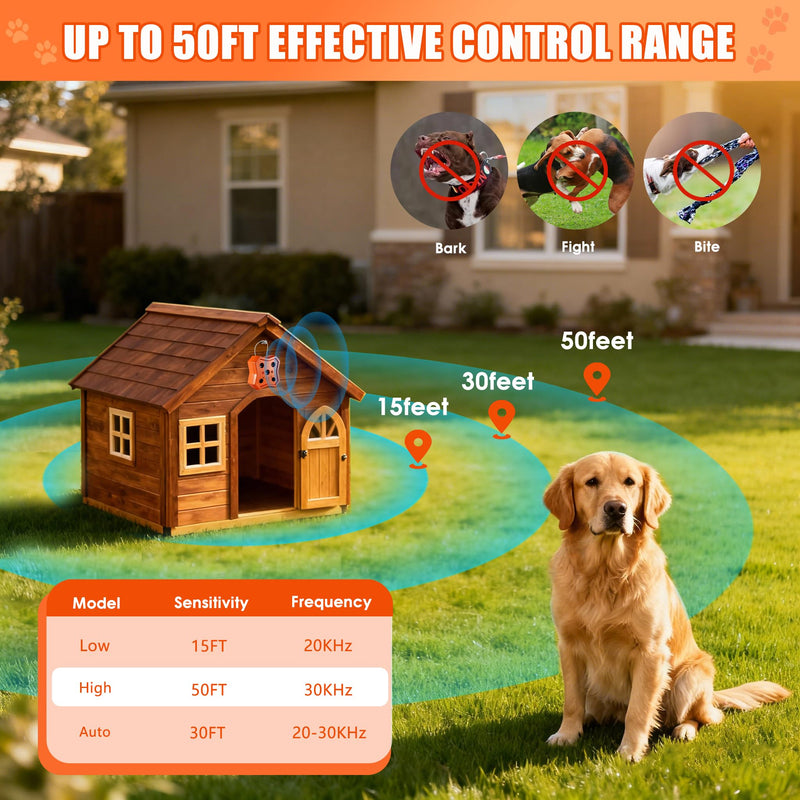 Anti Barking Device for Dogs: Ultrasonic Dog Bark Deterrent Devices with 3 Training Modes 50 FT | Dog Barking Silencer Bark Box for Indoor Outdoor | Stop Barking Control Device for Dogs (Orange) Orange - PawsPlanet Australia