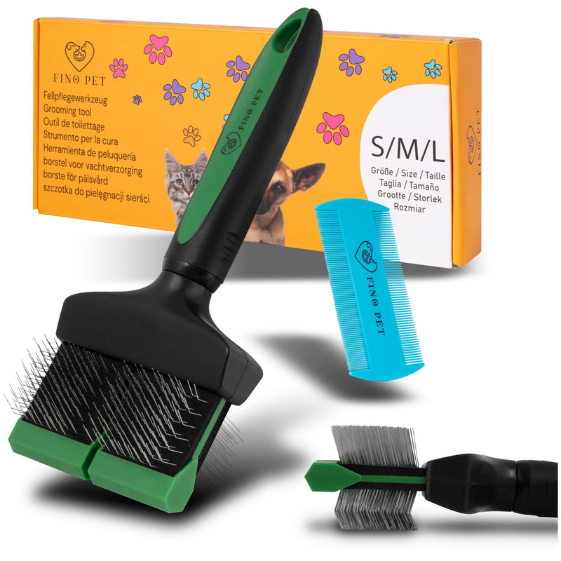 Slicker Brush Dog Slicker Brush for Long Hair, Poodle Brush - Efficient Dog Brush Undercoat - Ideal as a Poodle Brush - Cat Brush - Ideal for Doodle and Long Hair Dogs Including Dog Comb