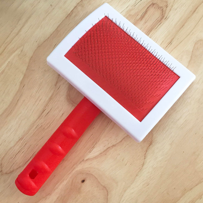 JUSPRO Sheepskin Rug Brush (Red, Large) Red