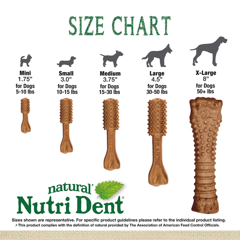 Nylabone Nutri Dent Dog Dental Chews - Natural Dog Teeth Cleaning & Breath Freshener - Dental Treats for Dogs - Filet Mignon Flavor, Large (20 Count) 20 Count (Pack of 1) - PawsPlanet Australia