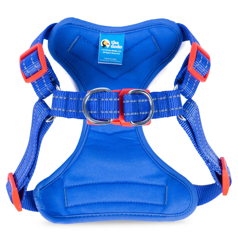 The Dodo Blue Dog Harness - Extra Large; Easy Step-in Harness for Dogs; Breathable Mesh Fabric; Snap-Together, Pinch Release Buckle, Ring for Leash Attachment; Everyday Pet Apparel X-Large - PawsPlanet Australia