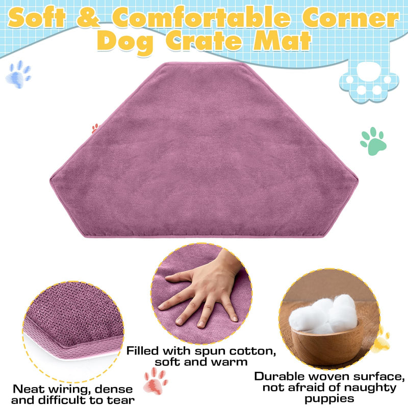 Dog Kennel Pad Furniture Crate Corner Washable Bed Large Dog Deluxe Crate Bed Pet Cage Sleeping Mat Soft Indoor Pet Corner Side Table(Only Mat)(Pink,42.5 x 23.8 Inch,Linen Fabric) - PawsPlanet Australia