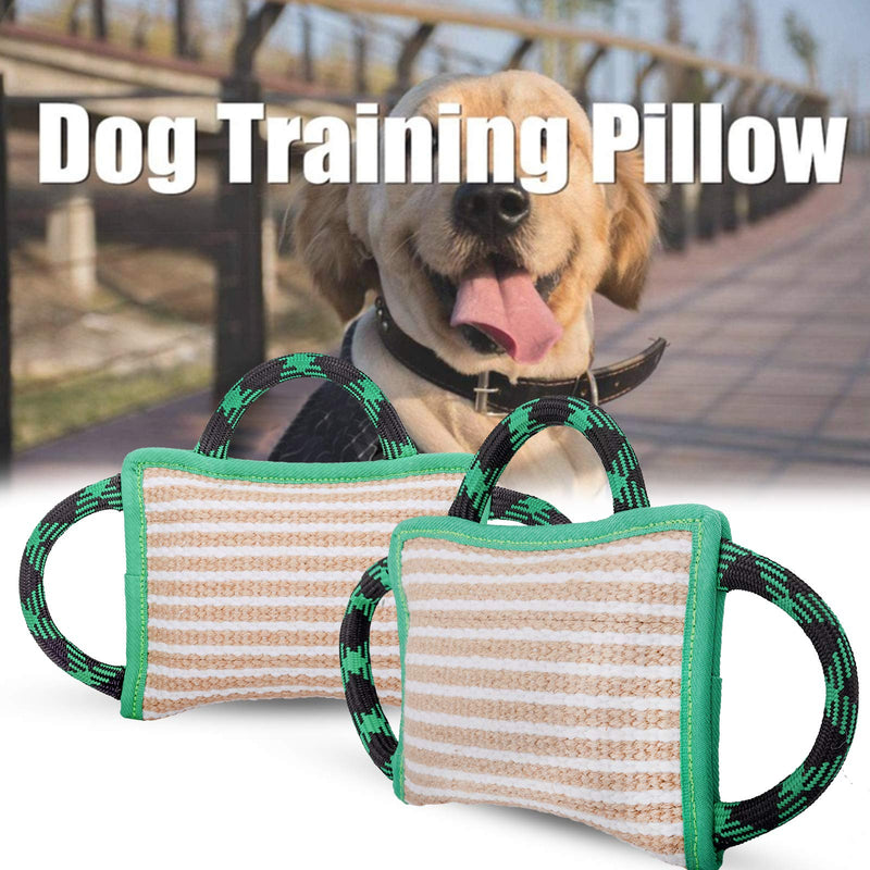 ToLanbbt Dog Toy, Tug of War Jute Bite Pillow (11' x 7.8'), Training Equipment for Medium to Large Dogs, Green Style 1 - PawsPlanet Australia