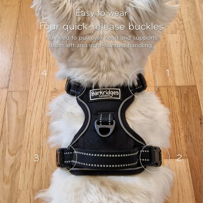 Barkridges® TruFit Comfort Dog Harness Adjustable Easy to Wear | No Pull Training | Chafing-Free | Safety Reflective | Comfortable Small Medium Large (Red, XS - Regular Fit) Red - PawsPlanet Australia