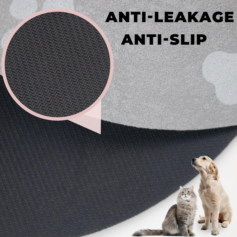 YCT Dog Food Mat - Cat Dish Mat Dog Bowl Mat - No Stains Easy Clean Dog Mat for Food and Water - Absorbent Quick Dry Pet Mat, 11.8"x18.1" Beige 18.1 x 11.8 inches Beige（Oval） - PawsPlanet Australia