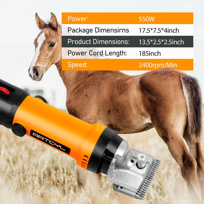 Horse Clippers,550W Professional Heavy Duty Horse Electric Grooming Kits,6-Speeds Electric Livestock Body Clippers for Horses Equine Goat Cattle - PawsPlanet Australia
