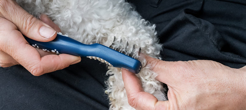 Mikki Doodles Dog Grooming De-Matting Tool, Heat Treated Micro Serrated Blades, Left & Right Hand Use, for Poodle Crossbreeds, One Size De-Matter - PawsPlanet Australia