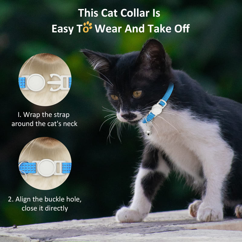 5 Pack Reflective-Breakaway Cat Collars with Bells,Adjustable Small Cat Collar,Ideal for Girl Cats Male Cats Kittens Puppies,Pet Supplies Stuff Accessories 7.9" - 13" (5 Bright Colors) 5 Bright Colors - PawsPlanet Australia