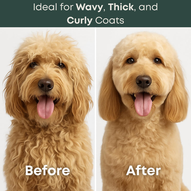 Dematting Comb for Dogs - Dematting Tool for Grooming Dog Matting - Serrated Matted Hair Removal Brush - Easily Remove Knots, Mats, and Tangles - Designed for Wavy & Curly Coats - Freshly Bailey - PawsPlanet Australia