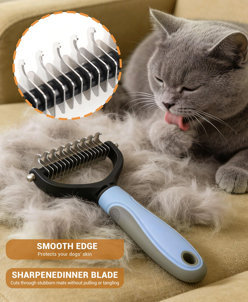 Premium Pet Grooming Kit for Cats & Dogs - Includes 2 Knotting Combs, 1 Shedding Comb & 1 Double-Sided Comb, Detangling & Deshedding Cat Grooming Kit Pet Grooming Tool Kit
