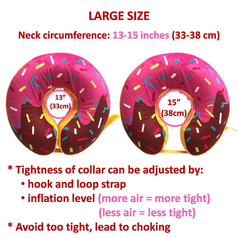 Dog Neck Donut Collar - Inflatable Dog Donut Collar for After Surgery - Elizabethan Collar for Dogs, Dog Inflatable Recovery Collar, Dog Doughnut Collar (Large Size) L (Neck 13"-15") - PawsPlanet Australia