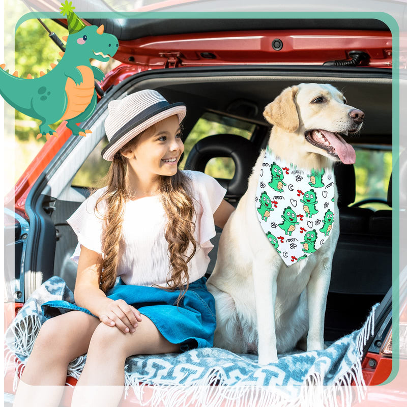 Sanwuta 30 Pcs Dinosaur Dog Bandana Bulk Spring Summer Soft Triangle Dog Bib Colorful Doggie Kerchief Scarf Adjustable Washable Pet Bib for Doggie Cat Puppy Grooming Boys and Girls(X Large) X Large - PawsPlanet Australia