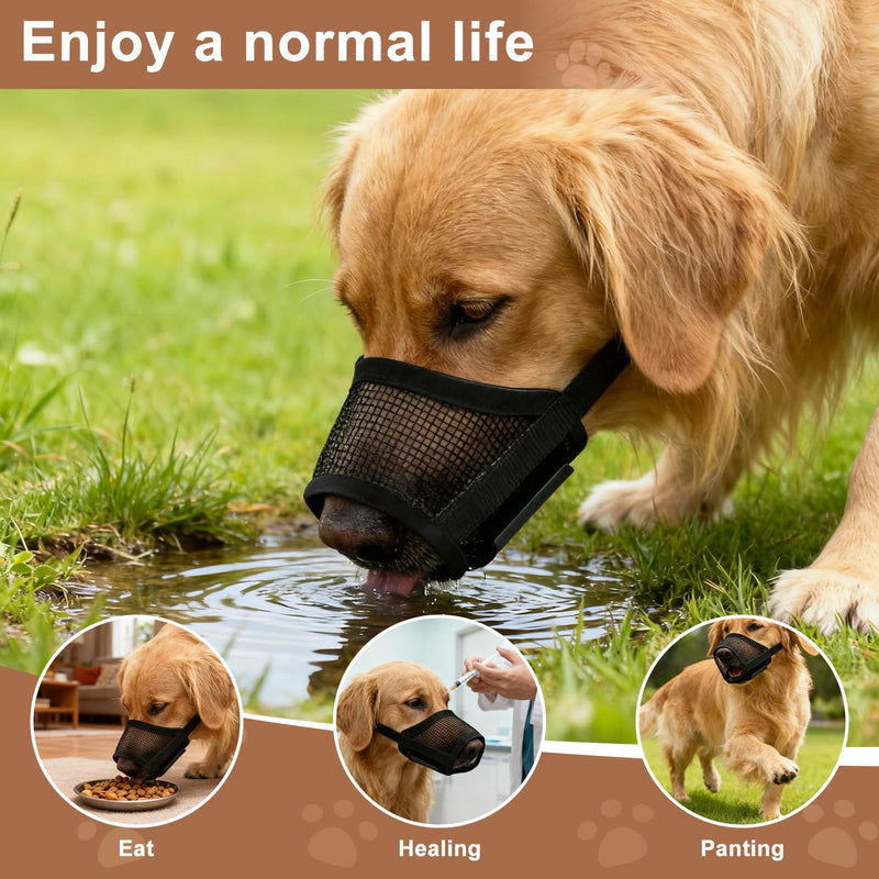 Medium Dog Muzzle, M-uzzle for Medium Sized Dog, D-og Muzzle for Biting Barking Grooming, D-og Mouth Guard with Soft Breathable Adjustable Strap for Training (M) - PawsPlanet Australia