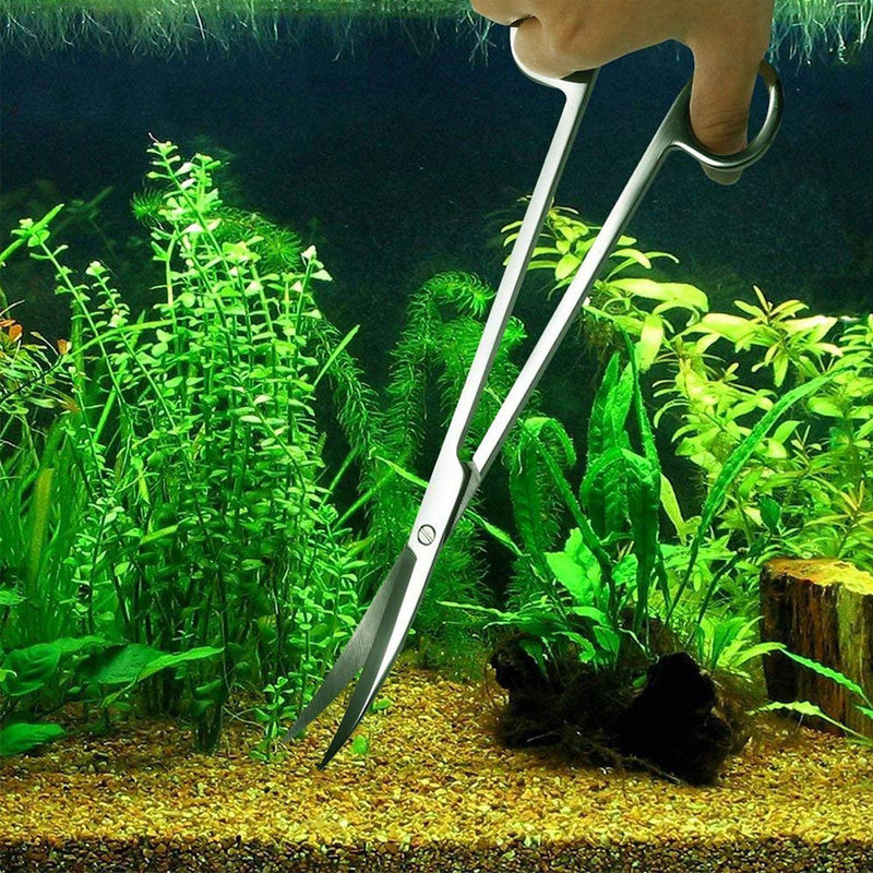 Aquarium Aquascaping Tool, Long Tweezers Scissors Spatula, 4 in 1 Stainless Steel Aquatic Plants Set for Fish Starter Kits, Aquariums Tank and Terrarium Sliver - PawsPlanet Australia